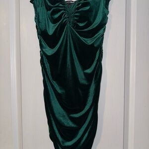 Elegant Green Ruched Dress